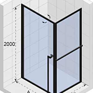 GD201 | Sprchová zástěna - rohová | LUCID | 1000 x 800 mm | černá mat