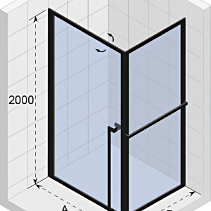 GD201 | Sprchová zástěna - rohová | LUCID | 1000 x 900 mm | černá mat
