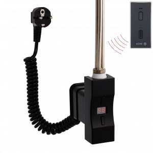 Topná tyč | Home Plus obdélníkový profil s dálkovým ovladačem | černá | 600W | s připojovacím kabelem se zástrčkou