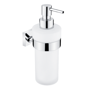 Soap dispenser with a cup of Keira collection - frosted glass | chrome