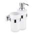 Hygienický set Keira (dávkovač na mydlo a držiak pohárika s pohárikom) | chróm