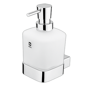 Soap dispenser with a cup of Kibo collection - frosted glass | chrome