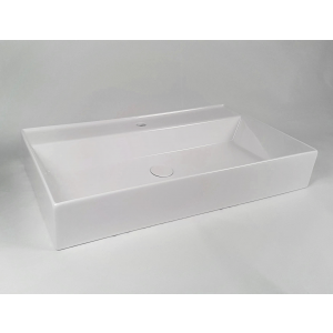 Umývadlo LIKE | 800 x 460 x 130 mm | na dosku | štvorhranný | biela mat