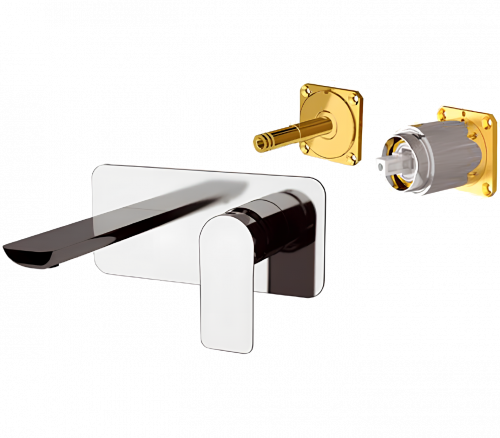 Wash basin faucets wall concealed | lever | brushed nickel gloss | INFINITY | upper part