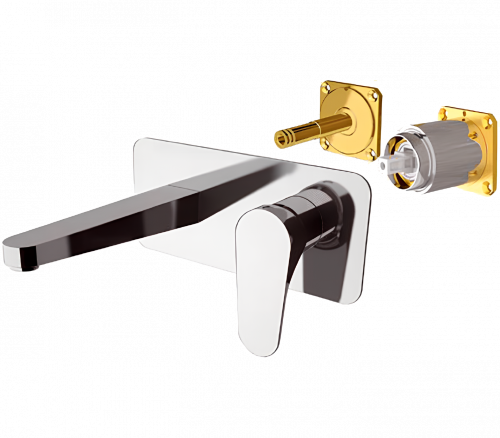 Wash basin faucets wall concealed | 180 | lever | bronze gloss | CLASS LINE | upper part