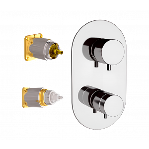 Concealed module X STYLE two - way lever upper part thermostatic | chrome gloss