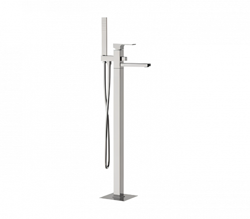 Freestanding bath mixer | lever | chrome black ground polished matte | ABSOLUTE