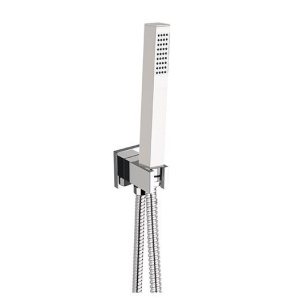 Complete Q-DESIGN | Reducer + hand shower + hose + hand spray handle | chrome gloss
