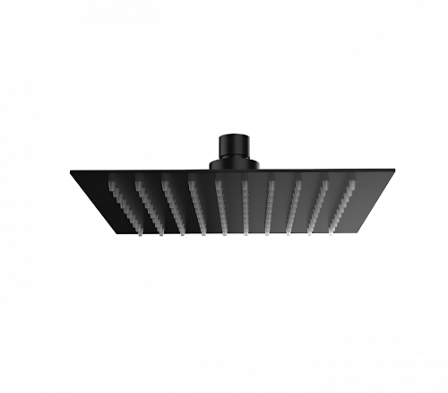 Showerhead SoffiSlim SQ | wall mounted | 200 x 200 | polished inox | black mattte