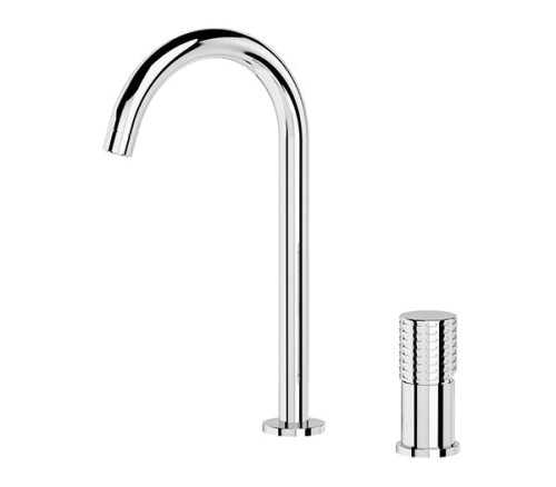 Standing washbasin faucet | two -elementary | lever | L | chrome black ground polished matte | CELEBRITY CHESTER