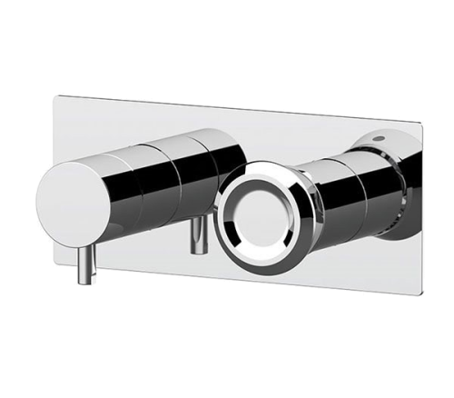 Concealed module three-way lever mixer | lever | stainless steel color | ELEMENT | upper part