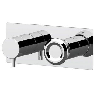 Concealed module three-way lever mixer | lever | stainless steel color | ELEMENT | upper part