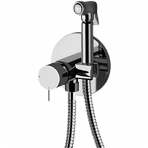 Bidet faucet | with bidet spray | podomítková | circular | chrome gloss | MINIMAL