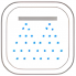 LED Built - in shower head | 430 x 430 mm | rain + waterfall + waterspray | chrome gloss