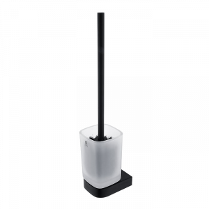 WC brush Nikau with glass container | black matte