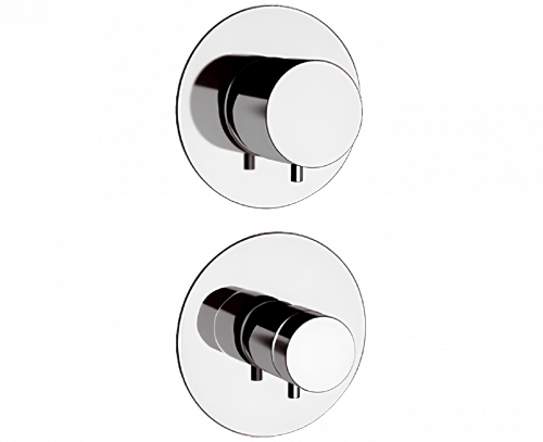 Concealed module four-way lever mixer | thermostatic | brushed nickel gloss | MINIMAL THERMO