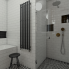 Retro kúpeľňa BLACK & WHITE - Pohled od vstupu do sprchy