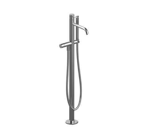 Freestanding bath mixer | lever | knurled lever | chrome gloss | CURVY | upper part