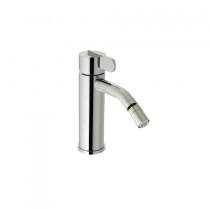 Stand-mounted bidet faucet | lever | white matte | with a drain | SWING
