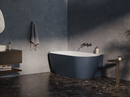 Vana Freedom Corner II Tec L | 1750 x 860 | Deepsea Blue | krytka odtoku bílá