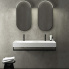 Double sink T-EDGE | 1200 x 470 x 120 | on the board or hanging | Brown guilloche mattte