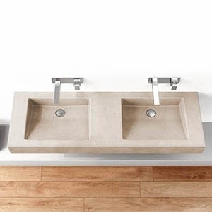Umyvadlo SLANT 07 DOUBLE | 1200 x 400 x 100 | na desku nebo závěsné | písková | beton
