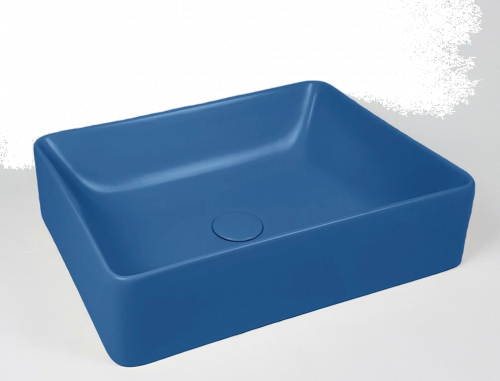 Umývadlo Slim | 600 x 380 x 130 mm | na dosku | štvorhranný | modrá mat