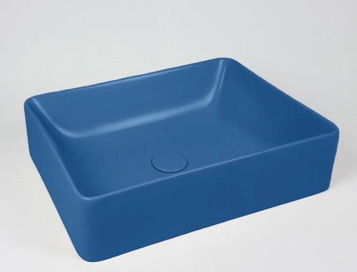 Umývadlo Slim | 500 x 380 x 130 mm | na dosku | štvorhranný | modrá mat