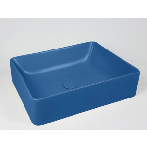 Umývadlo Slim | 500 x 380 x 130 mm | na dosku | štvorhranný | modrá mat