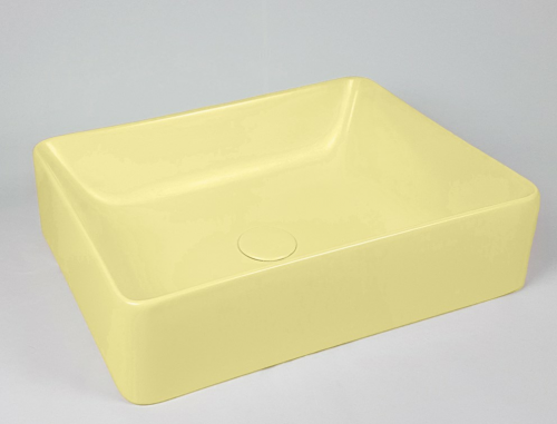 Umývadlo Slim | 600 x 380 x 130 mm | na dosku | štvorhranný | Jarná žltá mat
