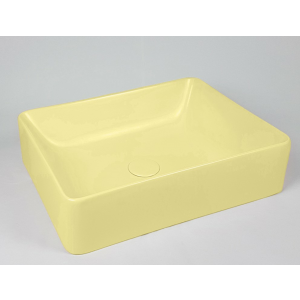 Umývadlo Slim | 500 x 380 x 130 mm | na dosku | štvorhranný | Jarná žltá mat