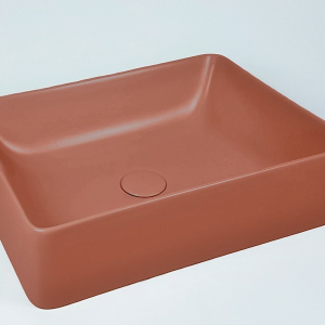 Sinks Slim | 600 x 380 x 130 mm | vessel sinks | rectangular | Pomegranate red mattte