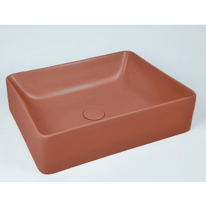 Umývadlo Slim | 500 x 380 x 130 mm | na dosku | štvorhranný | granátovo červená mat