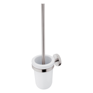 Unix toilet brush with ceramic container | brushed stainless steel
