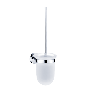 Toilet brush Unix glass jar | chrome