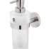 Soap dispenser with a cup of Unix collection - frosted glass | brushed inox