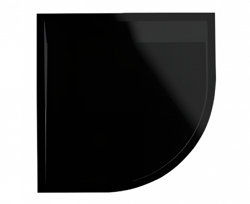 ILA - WIR štvrťkruhová vanička čierna 800x800