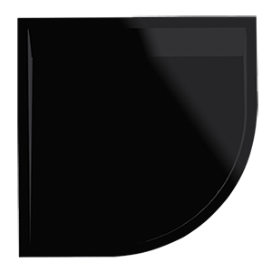 ILA - WIR čtvrtkruhová vanička černá 900x900
