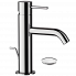 Standing washbasin faucet | lever | low | chrome black ground polished matte | with a drain | X STYLE