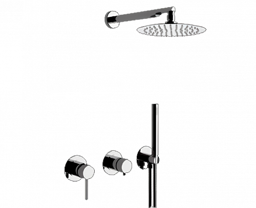 Sprchový set X STYLE | podomietkový | so závesnou hlavicí | Ø 200 mm | brúsený nikel lesk