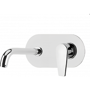 Wash basin faucets wall concealed | chrome gloss | KING