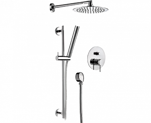 Sprchový set X STYLE | podomietkový pákový | so závesnou hlavicou Ø 200 mm | chróm lesk | chróm čierny brúsený