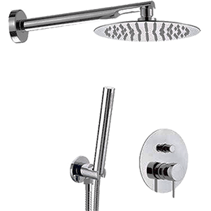 Shower sets | concealed sets lever | with hanging head Ø300 | black mattte | X STYLE