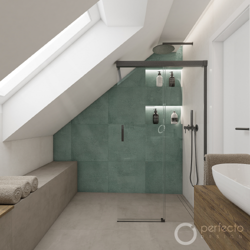 Moderní Koupelna EMER - Pohled na sprchový kout
