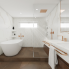 Luxusní koupelna HAJE - Pohled na sprchový kout a vanu