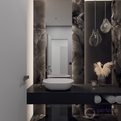 Luxusní toaleta ONYX - Pohled na umyvadlo