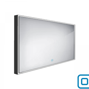 Koupelnové podsvícené LED zrcadlo ZPC | 800 x 700 mm | senzor | černá