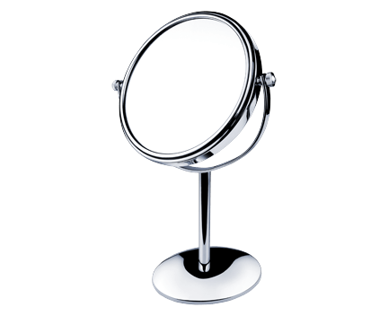 Kozmetické zrkadlo stojančekové s jednoduchým stojančekom | chróm