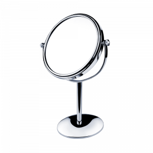 Kozmetické zrkadlo stojančekové s jednoduchým stojančekom | chróm