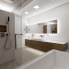 Luxusná kúpeľňa BEIGE DELUXE - Pohľad z vane na umývadlo - nočný